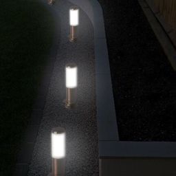 BENE Benjamin Bollard Silver Toned & White 4 Pieces Cylindrical Shaped Metal Outdoor Lamps-image-63