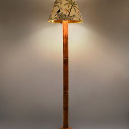 green girgit Brown Printed Frustum Shape Floor Lamp Ring With Taper Green Lamp Shade-image-79