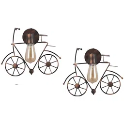 DENICRAAS 2-Pcs Black & Brown Textured Wall Lamps-12
