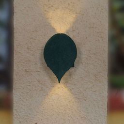 Fos Lighting Green Aluminium Compact Heart-Shaped Leaf Up Down Outdoor Wall Light-8