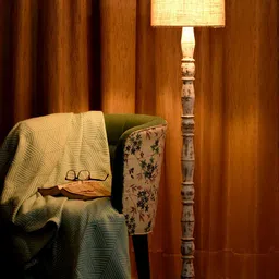 green girgit Distress White Floor Lamp with Brown Jute Shade-27