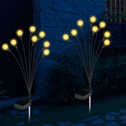 XERGY White 2 Pcs Solar Firefly Lights with 8 LED Bulbs each-30