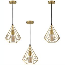 DENICRAAS Yellow 3 Pieces Contemporary Ceiling Lamp-12