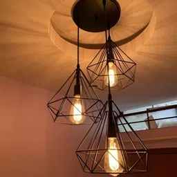 DENICRAAS Black Textured Hanging Ceiling Lamp-picture-24