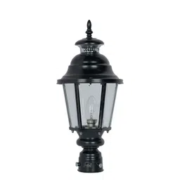 Fos Lighting Black Solid Lantern Style Pole Gate Light image 3