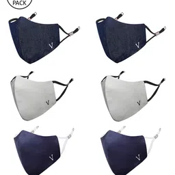 MASQ Pack Of 6 Solid Pure Cotton 4-Ply Outdoor Cloth Masks-picture-56