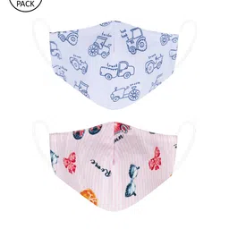 VEA Pack of 2 Printed 3-Ply 5-Layered Reusable Outdoor Cloth Masks-25