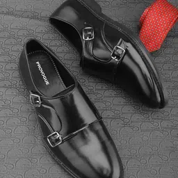Provogue Men Leather Formal Monk Shoes-picture-19