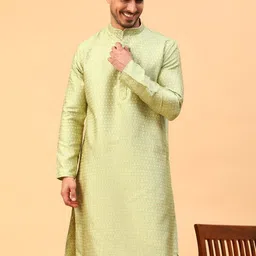 TABARD Abstract Woven Design Thread Work Jacquard Kurta-picture-5