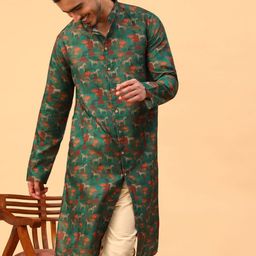 TABARD Ethnic Motif Printed Mandarin Collar Cotton Straight Kurta-image-92