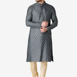 TABARD Ethnic Motifs Jacquard Mandarin Collar Kurta-image-18