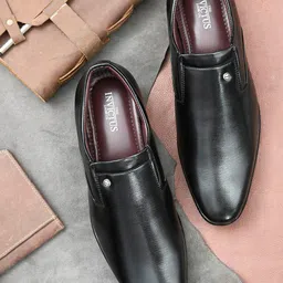 INVICTUS Men Black Solid Formal Slip On Shoes-image-16