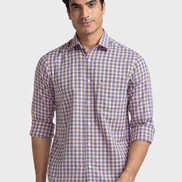 ColorPlus Tartan Checked Tailored Fit Pure Cotton Casual Shirt-picture-49