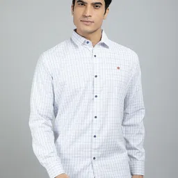 RED FEATHER Men Grid Tattersall Checks Cotton Formal Shirt-picture-57