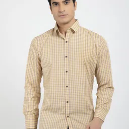RED FEATHER Men Grid Tattersall Checks Cotton Formal Shirt-picture-26