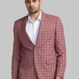 Raymond Checked Contemporary Fit Single-Breasted Blazer-image-32