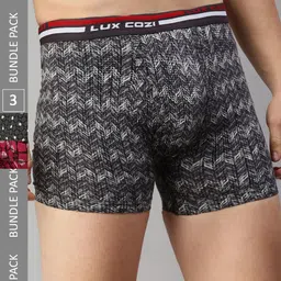 Lux Cozi Men Pack Of 3 Assorted Combed Cotton Trunk-19