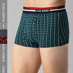Lux Cozi Men Pack Of 3 Assorted Pure Cotton Trunks- COZI_BIGSHOT_SL_PRINT_OE_AST2_3PC-picture-41