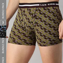 Lux Cozi Men Pack Of 3 Assorted Cotton Trunks COZI_BIGSHOT_LONGS_PRINT_OE_AST2_3PC-image-79