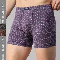 Lux Cozi Men Pack Of 3 Assorted Printed Cotton Trunks-picture-38