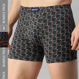 Lux Cozi Men Pack Of 3 Assorted Printed Cotton Trunks-picture-50
