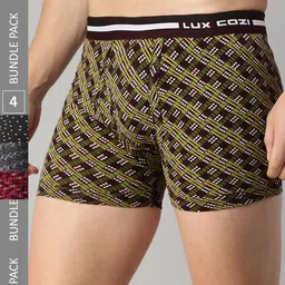 Lux Cozi Men Pack Of 4 Assorted Cotton Trunks COZI_BIGSHOT_LONGS_PRINT_OE_ASST_4PC-picture-11