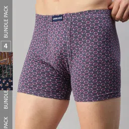 Lux Cozi Men Pack Of 4 Assorted Cotton Trunks COZI_BIGSHOT_LONGS_PRINT_ASST_4PC-picture-12