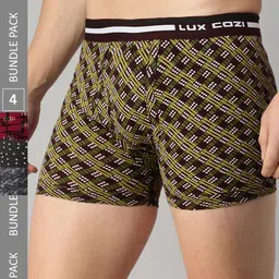 Lux Cozi Men Pack Of 4 Assorted Cotton Trunks COZI_BIGSHOT_LONGS_PRINT_OE_ASST_4PC-picture-8