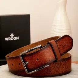 WROGN Men Textured Wide Leather Belt-image-41