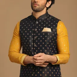 Manyavar Printed Sleeveless Nehru Jackets-image-83