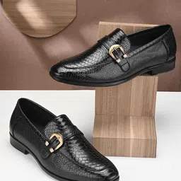 FRANKROMELLO Men Textured Formal Monk Shoes-picture-13