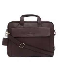 WildHorn Men Brown Genuine Leather Laptop Bag-22
