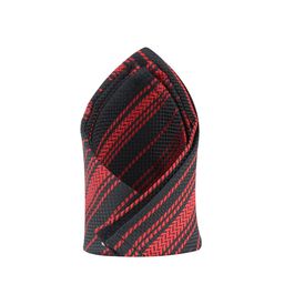 KOVOVE Men Black & Red Striped Pocket Square-17