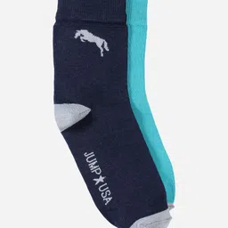 JUMP USA Men Navy Blue & Blue Set of 2 Patterned Above Ankle Socks-image-88