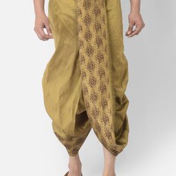 DEYANN Men Brown Color Silk Ethnic Printed Dhoti Pants-image-26