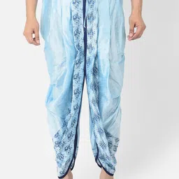 DEYANN Men Blue Printed Silk Dhotis-image-94