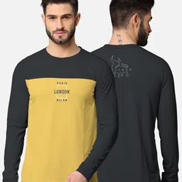 BULLMER Men Grey Colourblocked Cotton T-shirt-image-62