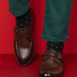 FRANKROMELLO Men Round Toe Formal Monk Shoes With Buckle Detail-image-24