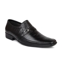 PRIVO by Inc.5 Men Black Leather Formal Slip-On Shoes-picture-24