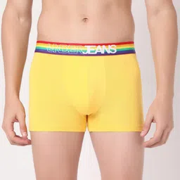 UnderJeans by Spykar Men Yellow Solid Cotton Blend Trunk UJNPTS014YELLOWMULTI-image-25