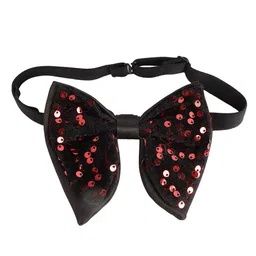 Alvaro Castagnino Men Black & Red Sequined Party Bow Tie-image-23