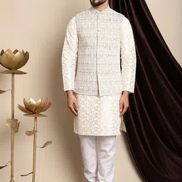 Anouk Embroidered Nehru Jacket image 3