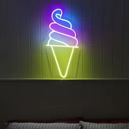 the party planet Yellow & Blue Ice-Cream Cone Shaped LED Neon Lights-image-57