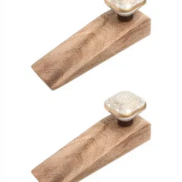 Indianshelf Brown & White 2 Pieces Ceramic & Wooden Stoppers-image-12