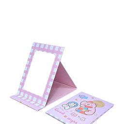 YELONA Pink Printed Rectangular Shape Foldable Table Top Makeup Mirror image 5