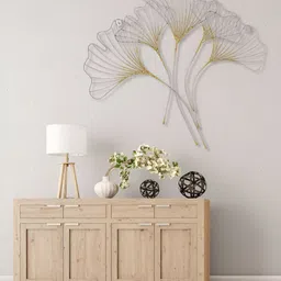 Aapno Rajasthan Silver Toned & Gold Toned Floral Iron Wire Textured Metal Wall Decor-image-36