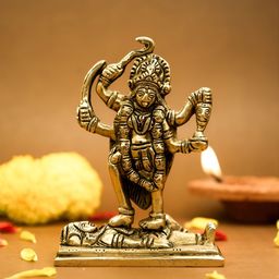 Ekhasa Gold-Toned Brass Religious Kali Durga Ma Idol Showpiece-image-24