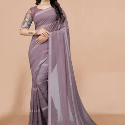 K 5 Fashion Striped Woven Design Pure Georgette Saree-image-73