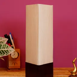 foziq Brown & Beige Textured Wooden Table Lamps-30