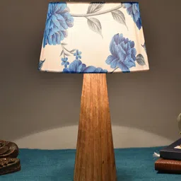 Foziq Brown & White Printed Wooden Table Lamps-picture-6